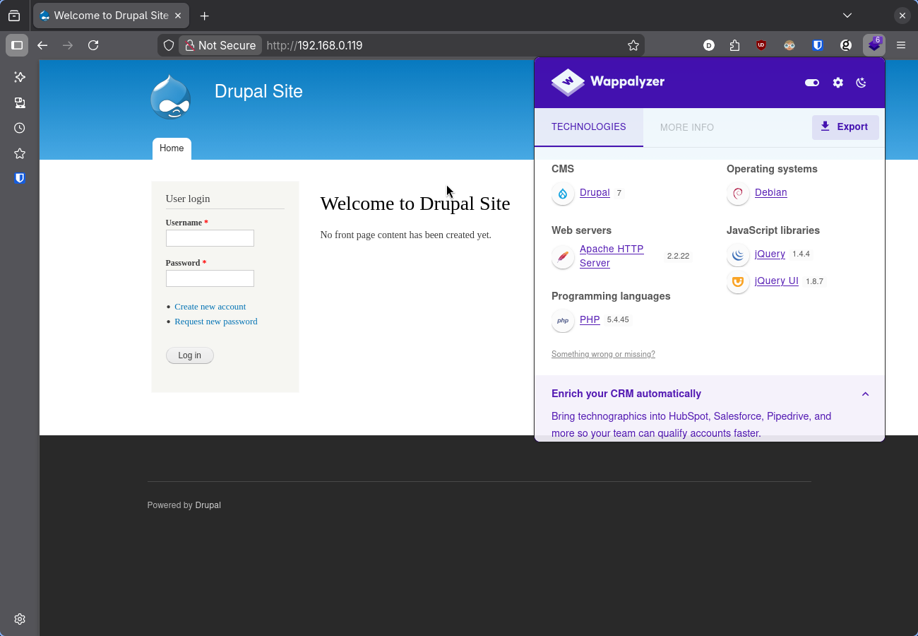 Pagina inicial Drupal