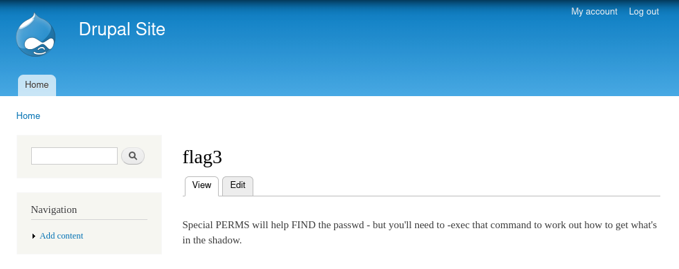 Pagina de conteudo da terceira flag Drupal